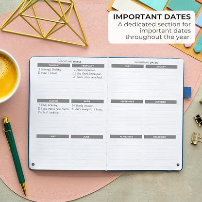 Clever Fox Address Book with alphabetic tabs - PU Leather Telephone and Address Book for Keeping Contacts Safe, Contact Organizer Journal, Medium Size (5.3″ x 7.7″) Hardcover, Mystic Blue