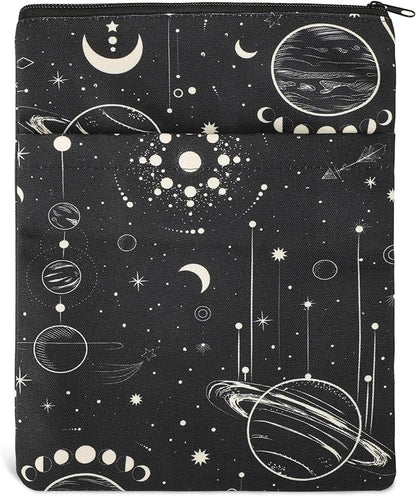 Book Sleeve Book Covers Book Protector Floral Printed with Zipper Washable Fabric for Teen Adult Book Lover Teacher Student(Medium,11 X 8.7 Inch)