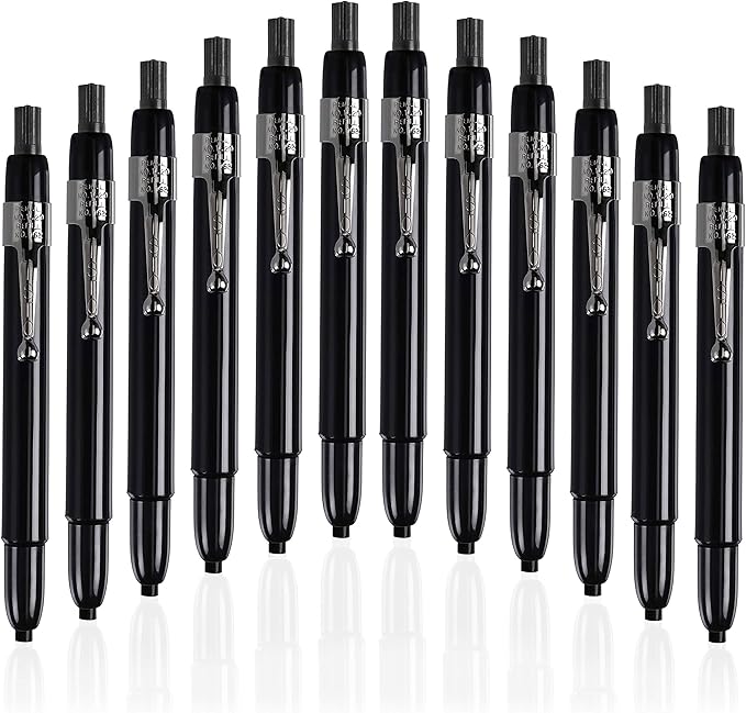 Listo 1620 - Box of 12 - BLACK COLOR - China Markers/Grease Pencils/China Marking/Pencils/Wax Pencils - Made in USA