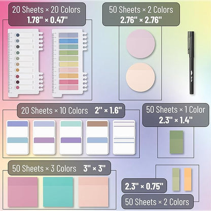 Mr. Pen- Transparent Sticky Note Set, 1000 Sheets, Colorful, Transparent Sticky Notes Set, Bible Sticky Notes Clear Sticky Notes Transparent, Bible Notes, Transparent Sticky Notes for Bible Study