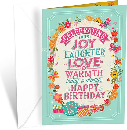 Prime Greetings Birthday Card For Her, Made in America, Eco-Friendly, Thick Card Stock with Premium Envelope 5in x 7.75in, Packaged in Protective Mailer