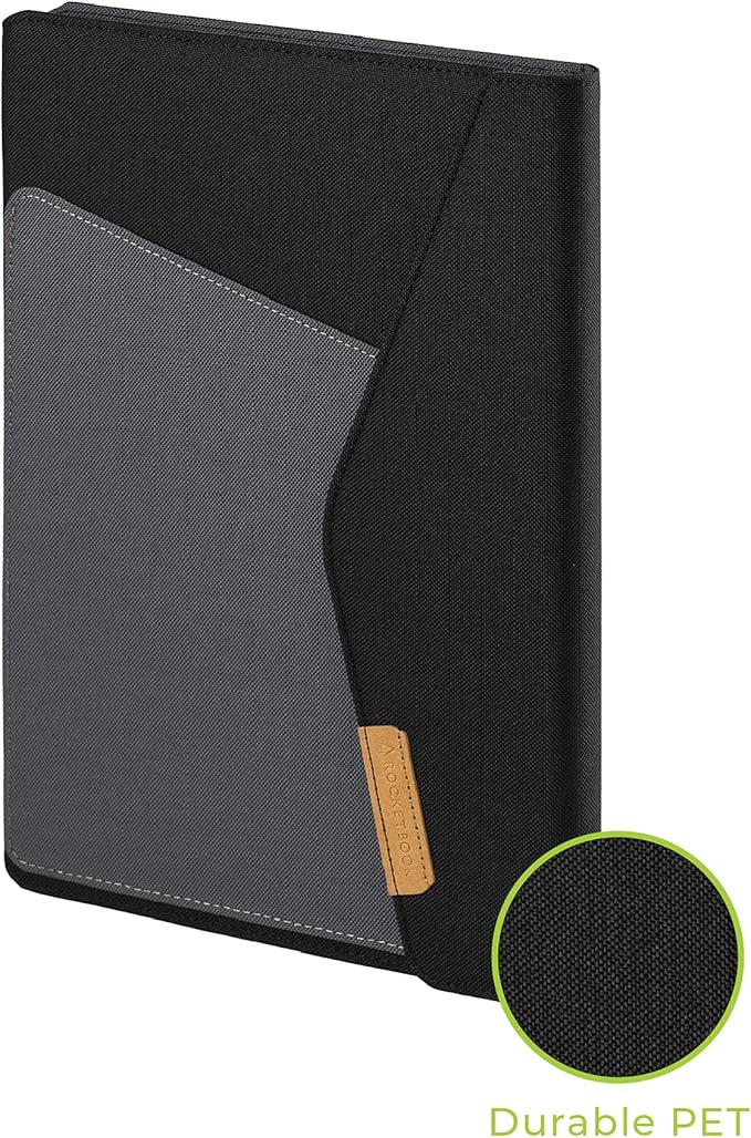 Rocketbook Capsule Cover for Orbit Executive - 100% Recyclable Cover with Pen Holder, Magnetic Clasp & Inner Storage - Black