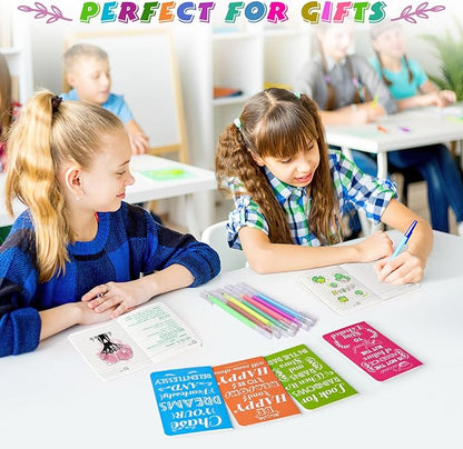 60 Pcs Mini Inspirational Notebooks Bulk with 60 Pcs Colorful Pens, Small Pocket Journal Notepads Set, Motivational Bulk Gifts for Women Men Teacher Student Kids,Fun School Office Supplies,3.5"x5.5"