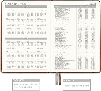 2025 Planner - Planner 2025 Weekly and Monthly with Stickers, JAN. 2025 - DEC. 2025, 5.75" X 8.25", 2025 Calendar Planner Premium Paper, Pen Holder, Inner Pocket and 44 Notes Pages