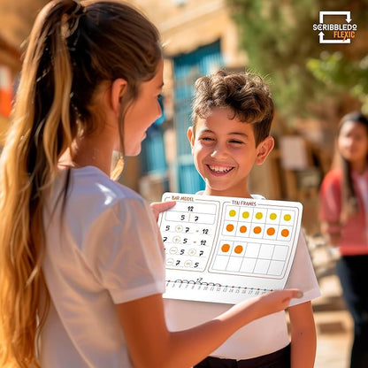 SCRIBBLEDO Bar Model 9”x12” Small White Board Dry Erase Sheets Math Manipulatives Number Chart Ten Frame Number Line Math Supplies Teacher Students Classroom Pack of 10 Sheets
