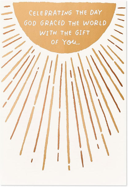 American Greetings Religious Birthday Card (His Light Shines on You)