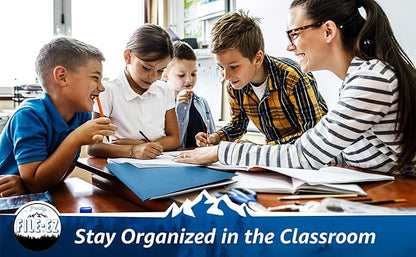 FILE-EZ Two-Pocket Folders, Light Blue, 25-Pack, Textured Paper, Letter Size (EZ-32520)