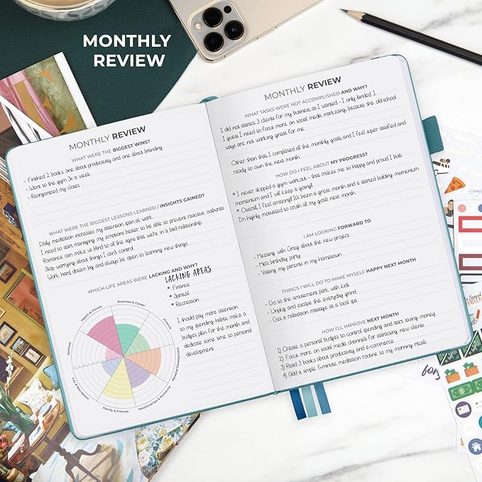 Clever Fox Dated Planner Premium Edition – 2025-2026 Weekly Planner for Planning, Goal Setting & Time Management – Planner Notebook with Habit Tracker & to-do List – A5 Size (Aquamarine)