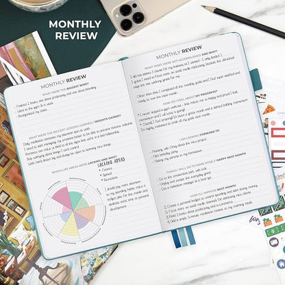 Clever Fox Dated Planner Premium Edition – 2025-2026 Weekly Planner for Planning, Goal Setting & Time Management – Planner Notebook with Habit Tracker & to-do List – A5 Size (Aquamarine)