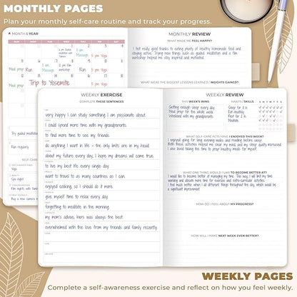 Clever Fox Self-Care Journal – Wellness & Daily Reflection Notebook – Mental Health & Personal Development Journal – Self-Care, Meditation & Mood Journal for Women & Men – Large (Seashell)