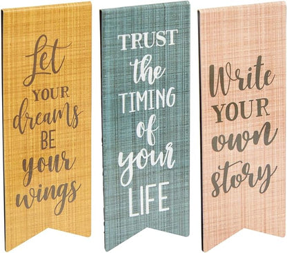 Paper Junkie 36-Pack Inspirational Magnetic Bookmarks for Women with Motivational Quotes, Bulk Magnet Page Clips for Students, Teachers, Office, Reading, 6 Designs (2.5x1 in)