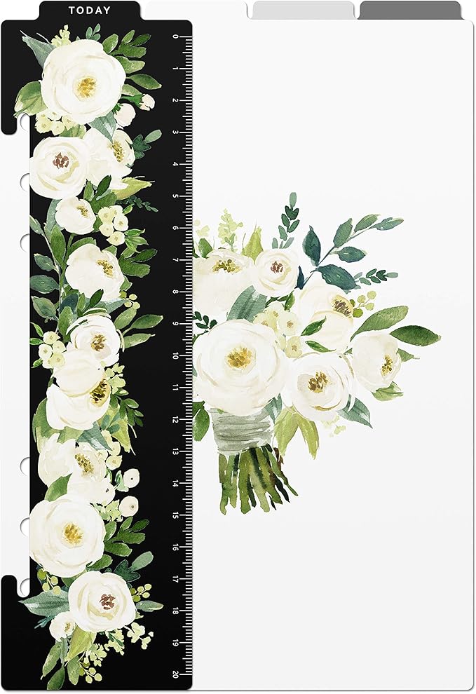 Discagenda Rosa Blanca Today Marker Ruler and Dividers Set for Planner Personal Organizer, Ringbound A5 (5.8x8.3in)