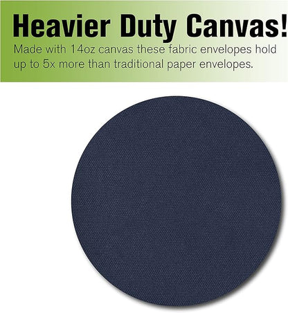 BankSupplies Canvas Interoffice Mailer, 14 oz. - 14W x 11H - Navy Blue - Transit Bag - Large Zipper Bag with Grommet - Use with Padlock or Zip Tie for Security - Interoffice Mail Bag