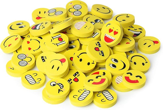 Mr. Pen- Smiley Eraser Pack, 64 Mini Pencil Erasers for Kids & Students, Fun & Cute School Supplies, Easter Egg Fillers