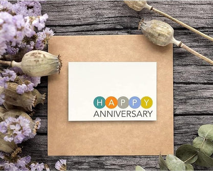 Juvale 36 Pack Happy Anniversary Cards with Envelopes for Work, Wedding, Employees, 6 Designs (Blank Inside, 4x6 In)