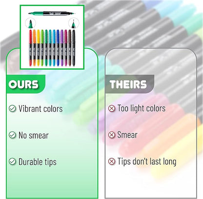 Mr. Pen- Dual Tip Permanent Markers, 12 Pack, Fine & Ultra Fine Tip, Fine Tip Permanent Markers, Fine Tip Marker, Permanent Markers Fine Point, Fine Point Permanent Marker, Marker Pens Fine Point