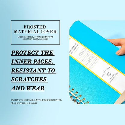 Yoment Spiral Notebook College Ruled A5 Spiral Bound Journal 160 Pages Thick Paper Plastic Hardcover Spiral Notebook 5x7 Wire Bound Notebooks for Note Taking School Office Supplies, Teal