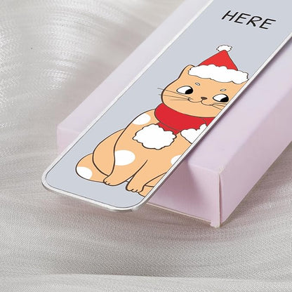 Christmas Bookmark, Stocking Stuffers for Women Men 2024, Cat Lover Gifts for Women, You Pawsed Here Cat Bookmark, Funny Bookmark for Book Lover, White Elephant Gift, Xmas Gifts, Merry Christmas Gifts
