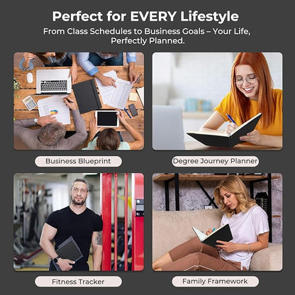 Weekly Monthly 2026 Planner (Jan.26-Dec.26),8.5"x6.5",12 Months Agenda Plan with Month Tabs & Pocket,Expenses/Note Pages, Appointment Book Calendar with Hardcover Vegan Leather Cover,Black