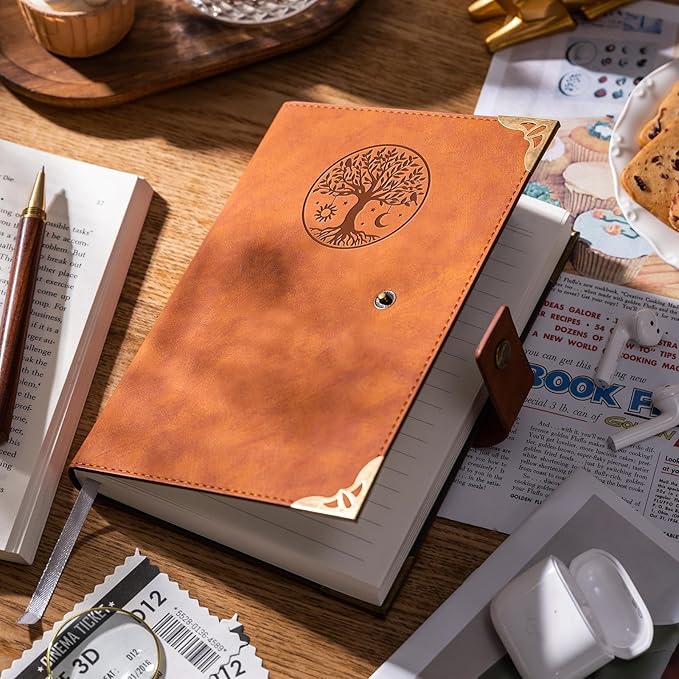 Tree of Life Journal for Women Journals for Writing 260 Lined Pages Hardcover Leather Journal Notebooks for Men, 5.7”x8.3”, Blue