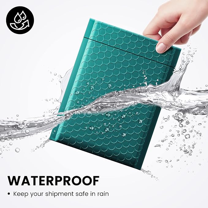 Fuxury Bubble Mailer 6x10 Inch Bubble Mailers 50 Pack Thick Padded Envelopes Usable Size 6x9" Water Resistant Mailers Shipping Envelopes for Small Business Mailing,Bulk Forest Green #0