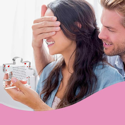 I Love You Gifts for Girlfriend - Cute Couples Gifts for Him and Her - Acrylic Block Puzzle Piece Gifts for Boyfriend - Elegant Gift for Her, Wedding, Valentine's Gift for Him