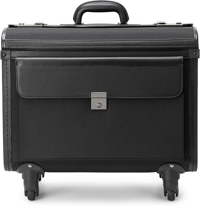 Alpine Swiss 17” Laptop Rolling Briefcase 4 Wheels Pilot Lawyer Attache Travel Case