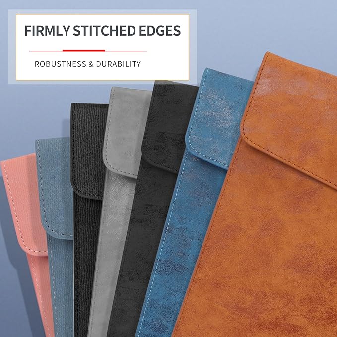 Toplive Document File Folder, Waterproof Thin PU Leather A4 Envelope Folder File Document Organizer Storage Case, Filing Envelope Folder with Magnetic Closure, Ash Black