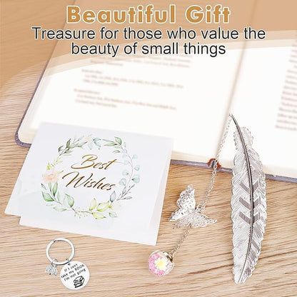 Bookish Book Lovers Gifts Readers - 7pcs Reading Accessories w/Bookmark, Cozy Socks, Cute Tote Bag, Coffee Mug, Hanging Decor and Cards, Booklovers Gift Idea for Women Bookworm Teacher Librarian