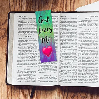 God Loves Me, John 16:27, Bulk Pack of 25 Christian Bookmarks for Kids, Childrens Bible Verse Book Markers, Sunday School Prizes with Memory Verses, Scripture Gifts for Kids & Youth