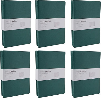 Simply Genius A5 Notebooks for Work, Travel, Business, School & More - College Ruled Notebook - Softcover Journals for Women & Men - Lined Note Books with 92 pages, 5.5" x 8.3" (Green, 30 pack)