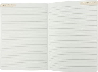 Graphique Soft Cover Journal,"Live Simply" Design - 200 Ruled Pages, Black and Tan Brushstroke Design on Cover, 6" x 8.25" x .5" - Durable Notebook for Notes, Lists, Recipes, and More