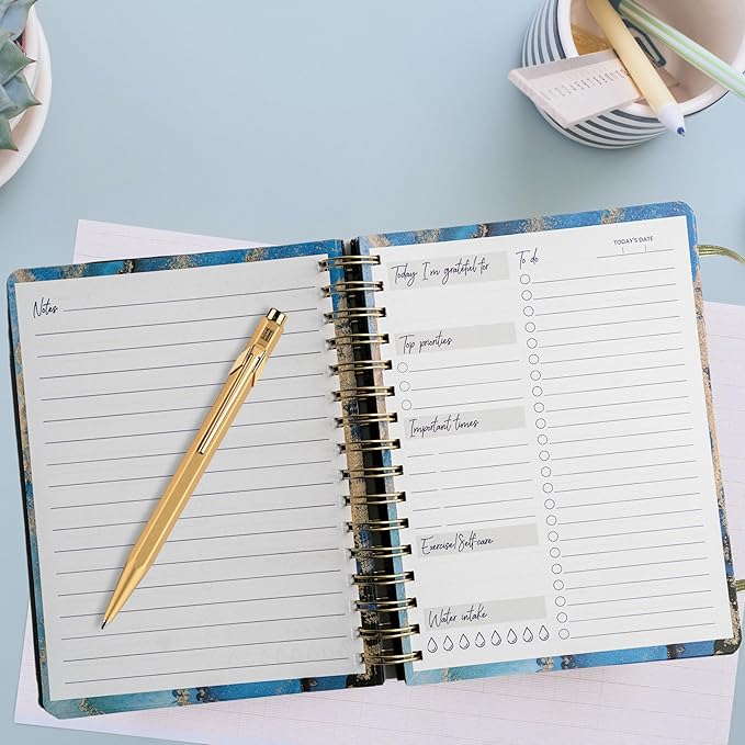 Paper 'n Such Undated Daily Planner, Spiral To Do List Notebook to Organize Your Daily Tasks and Agendas (6.5x8.5), School Or Office Supplies for Women & Men - Dark Blue