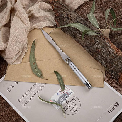 AUEAR, Silver Metal Letter Opener Hand Envelope Slitter for Office Home Supplies