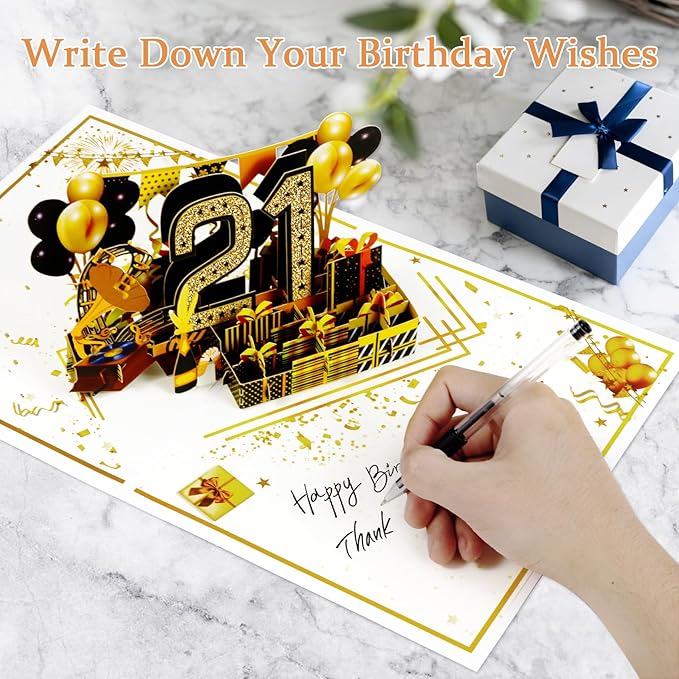 21st Birthday Card for Girls Boys, 3D Pop Up 21st Birthday Gifts Cards, Happy 21 Birthdays Decorations for 21 Year Old Son Daughter, Funny Back In 2004