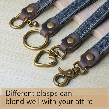 Fishent Denim Wristlet Keychain for Women Men, Cute Key Chain, Wrist Lanyards for Car Keys ID Badge Wallet Card Holder