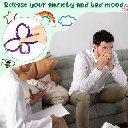 H1vojoxo 120PCS Breath Anxiety Sensory Stickers Tactile Deep Breathing Stickers for Kids Adult Anti Stress Textured Fidget Stickers for Anxiety Sensory Stickers Different Texture for Phone