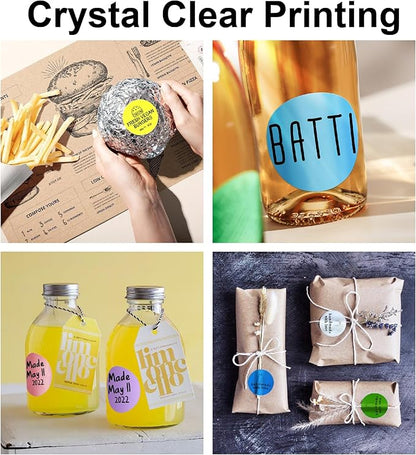 Hybsk 2 inch Circle Color Direct Thermal Stickers Shipping Labels for Barcodes,Name Tag,DIY Logo Design,QR Code,Inventory– Compatible with Zebra,Rollo,Munbyn,and More-750 pcs (2 inch,Purple)