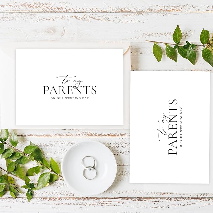 LADY&HOME To My Parents on My Wedding Day Card,Wedding Day Card to Parents,Thank Parents Wedding Day Card (A1:Parents)