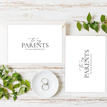 LADY&HOME To My Parents on My Wedding Day Card,Wedding Day Card to Parents,Thank Parents Wedding Day Card (A1:Parents)