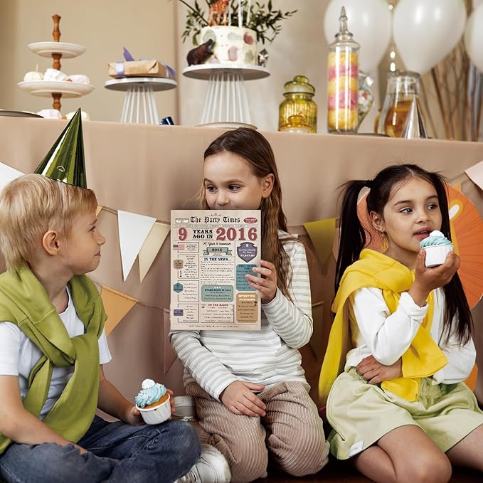 9th Birthday Card Gifts for Daughter Son, 9th Birthday Decorations for Boys Girls, Cute 9 Year Old Gift Cards