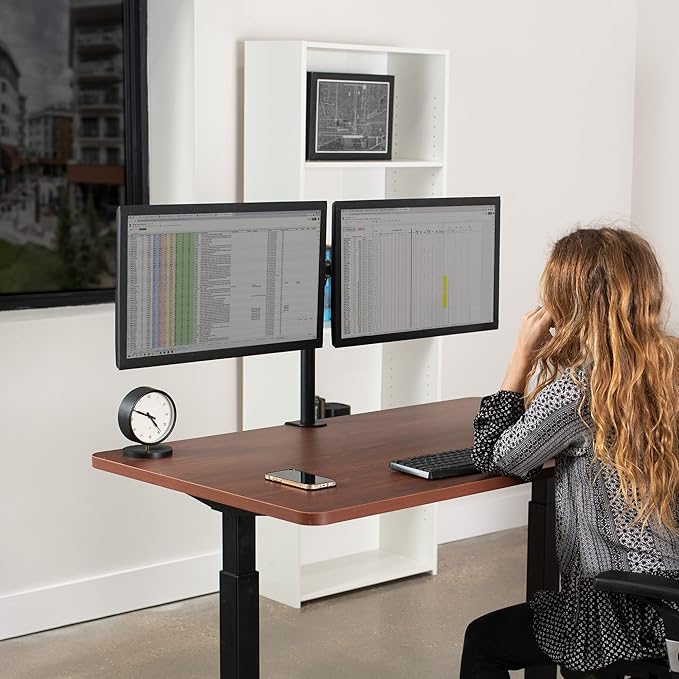 VIVO Universal 48 x 30 inch Solid One-Piece Table Top for Standard and Sit to Stand Height Adjustable Home and Office Desk Frames, Dark Walnut, DESK-TOP48-30D