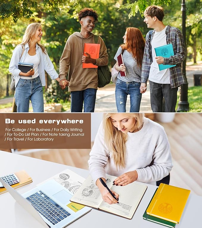 Lined Journal Notebook for Women Men,256 Pages A4 Large Hardcover Leather Journals for Writing,Travel,Business,Work,School,College Ruled Notebooks for Note Taking,Diary Notepad 8.6"×11" (Blue)