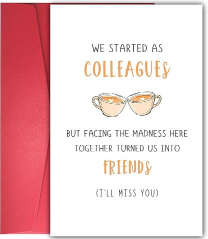 Coworker Leaving Card - Heartfelt & Funny Farewell Cards for Colleagues, Bosses & Friends