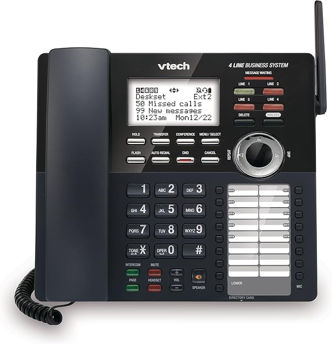 VTech AM18247 Extension Deskset for VTech AM18447 Small Business System, Black