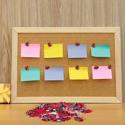 GOUWEIBA 40 Packs Decorative Thumb Tacks - Cute Push Pins Colorful Pushpins for Photo Wall Cork Board Bulletin Board Home Office Decor Cubicle Decorations (Ladybug)