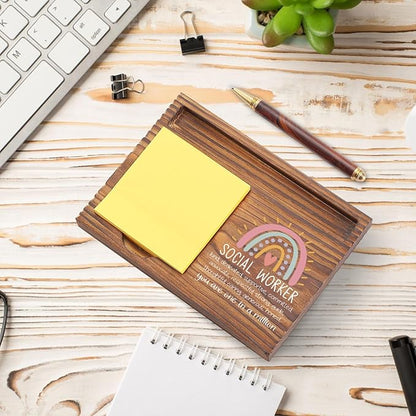 Social Worker Gift Sticky Note Holder, Social Work Appreciation Week Gifts, School Social Worker Teacher Thank You Gifts, Social Worker Graduation Gift Self-Stick Note Pad Holders TZP57
