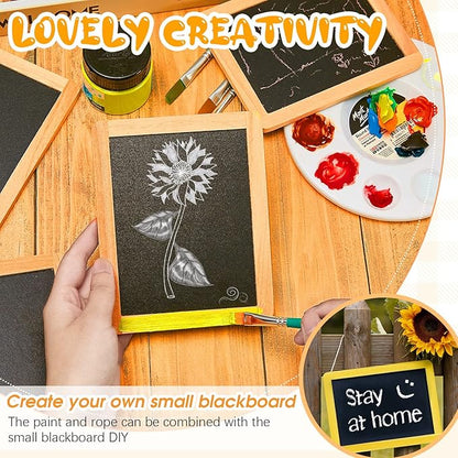 Chinco 12 Pcs Small Slate Chalkboard Mini Chalk Board with Frames Mini Board Signs School Supplies for Classroom Home Office