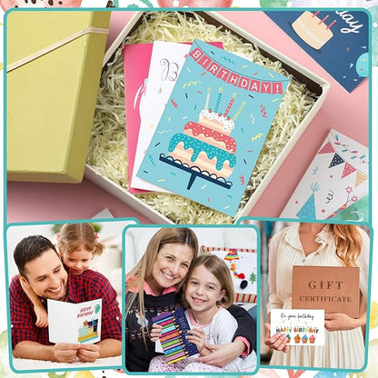 Harloon 200 Pack Happy Birthday Card Assorted Bulk with Blank Envelopes and Stickers 4 x 6 Inches Greeting Blank Happy Birthday Cards for Men Women Adults Kids, 20 Styles(Colorful Style)