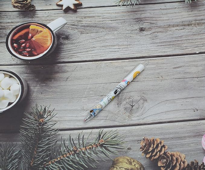 YIKANGHENG 50 Pcs Fine Point Cute Pens With a Pen Holder, 0.5mm 50 Different Random Styles Black Ink Kawaii Gel Pens for Office, Study, Gift and Home Supplies (50)